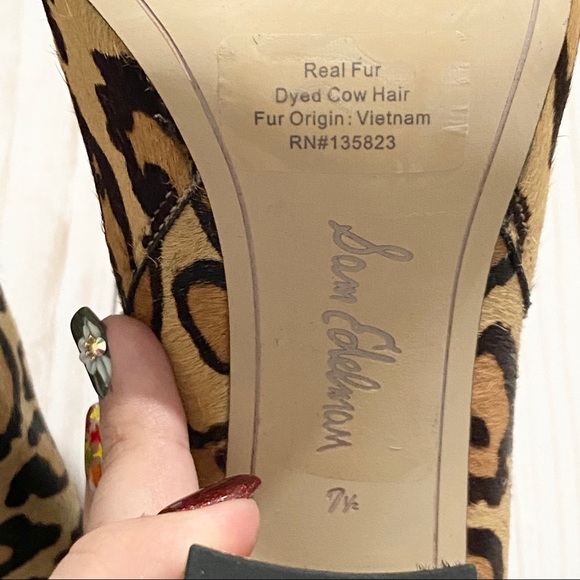 NIB SAM EDELMAN Case Nude Leopard Print Heel Boots Size 7.5 - Picture 4 of 5